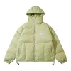 Piumino invernale con cappuccio Parka Streetwear Harajuku Ricamo Stella Addensato Caldo imbottito Bolla Cappotti Uomo Moda Puffer Hood Giacche