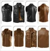 Men's Vests 2022 Brand Design Mens Womens Leather Motorcycle Retro Punk Thin Vest Or Fleece Waistcoat Sleeveless Jacket Coats S-3XL