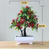 Decorative Flowers Artificial Plant Lotus Pine Tree Simulation Flower Bonsai Fake Green Pot Plants Ornaments Home Decoration Craft