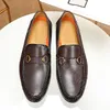 Designer Luxury Shoes Loafers Princetown Metal Buckle Mens Leather Printed Embroidery Men Flat Dress Shoes Size 38-46