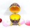 Sacchetti per gioielli Uovo di Pasqua Scatola per gingilli ingioiellata Regali da tavolo in metallo Valle Lusso russo