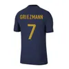 2022 Wereldbeker Frankrijk Benzema Mbappe voetbalshirts 22/23 Griezmann Dembele Giroud Camavinga Saliba Varane L.Herandez Saliba Kids Kit Maillots Football Shirts