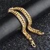 Link Bracelets Promotion Elegant Mens Chain Gold Coated Fashion Jewelry Wholesale Wristband Hand Gift