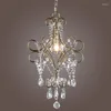 Hängslampor American Country Garden Retro Europe Nordic Tarmabell Entré Aisle Restaurang Bedroom Home Liten LED Crystal Chandelier