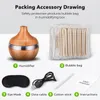 Luftfuktare Andra hem Garden Saengq Electric Air Essential Aroma Oil Diffuser Ultrasonic Wood Grain USB MINI MIST MAKER LED 221014