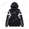 xinxinbuy Männer Designer Hoodie Pullover Paneled Reißverschluss Brief Stickerei Paris Rundhals Frauen Schwarz Lila Gelb XS-L