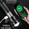 Flashlights Torches T900 Powerful LED Flashlight 5000 Meter Torch Hard Light Tactical Flashlights 21700 Battery Dimmable Waterproof Long Shot Lamp L221014