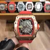 Mens/Womens Watches Richrd Mileres Luxury Mechanics Wine Barrel Rm35-01 Series Net Red Automatic Machinery Rose Gold Tape Designer High Quality Waterproof XAK7S