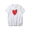 Play Mens T-shirts Fashion Designer Red Heart Shirt Casual T-shirt Cotton Embroidery Short Sleeve Summer T-shirt