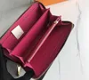 مصممي الأزياء Zippy Wallet Mens Womens Leather Shipper Wallets Highly Flower Flower Coin Preshs Handbags Long Card Holder Brazza Clutch