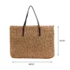 Borse da sera Borsa a tracolla intrecciata in rattan fatto a mano di grande capacità Borse da spiaggia Totes Clutch Borse da viaggio casual per le donne L221014