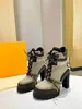 المصمم الفاخر أحذية الكاحل Star Trail Trail Lady Booties Canvas Fashion Suede Calf Leather Boot Platform Technical Technical Cheel Pumps Size 35-41