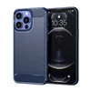 Telefoon Gevallen Voor Iphone 15 14 13 12 11 Mini Plus Max X XR XS 8 7 Carbon Geweven draadtrekken Case Stand Cover