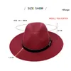 Bérets Jazz Hats vintage trilby cap mode femme Cloche Unisexe Casual Brim Cowboy Wool Caps Panama Hat Fedora