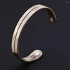 Bangle My Shape Simple Zinc Alloy Bangles Bracelets For Men Line Stripe Therapy Health Care Magnetic Cuff Vintage Jewelry Gifts