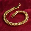 Link Bracelets Promotion Elegant Mens Chain Gold Coated Fashion Jewelry Wholesale Wristband Hand Gift