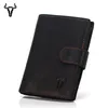 Money Clips Mens RFID Blocking Real Soft Leather Passcase Wallet black or coffee two color you can choose