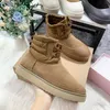 Classic Mini Lace-Up Weather Snow Boots Men Boot Keep Warm Boot Black Brown Womens Mens Plush Booties Shoes