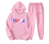 Survêtement TRAPSTAR Marque Imprimé Sportswear Hommes femmes 22 couleurs hiver Chaud Deux Pièces Ensemble Lâche À Capuche Amoureux Sweat Pantalon jogging