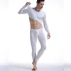Men's Sleepwear Thermal Underwear Men Long Johns Thermo Underwear Underpant Elastic Ultra-Thin Silk Translucent Pajamas Clothes For Men Leggings T221017