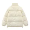 Jaqueta de inverno Masculina Parkas Streetwear Harajuku Bolsos com estampa de coração engrossar Casacos quentes acolchoados Jaquetas de bolhas Casacos de moda