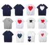 Play Mens T-shirts Fashion Designer Red Heart Shirt Casual T-shirt Algodão Bordado Manga Curta T-Shirt Summer