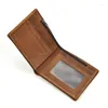 Wallets Genuine Leather Wallet Men Po Short Purse Man Male Handmade Pocket Slim Small Black Brown