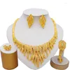 Collier boucles d'oreilles ensemble Dubai couleur or 24K pour les femmes Bracelet de luxe anneau inde mariage africain femme cadeaux fête