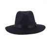 Bérets Jazz Hats vintage trilby cap mode femme Cloche Unisexe Casual Brim Cowboy Wool Caps Panama Hat Fedora
