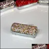 Jewelry Pouches Bags Jewelry Pouches Bags Small Box With Czech Rhinestones Organizer For Necklace Ring Earrings Lipstick Storage Gi Dhwm5