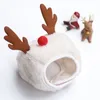 Noel Köpek Kıyafet Şapkası Sevimli Antlers Tükürük Havlu Köpek Kedi Giyim Malzemeleri Güzel Tasarım Sonbahar ve Kış Giysileri Evcil Hayvan Aksesuar