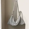 Griff mit glänzenden Kristall-Strasssteinen, Abend-Clutch, Geldbörsen und Handtasche, Luxus-Designer-Silber-Umhängetasche, Hobo-Taschen, Party-Tasche 221017