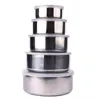Bowls 5Pcs Stainless Steel Set Capacity Nesting Mixing Bowl Kitchen Cooking Salad Vegetable Storage Container With Lid