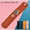 Hand Tools Stainless Steel Ear Picking Spoon Double Headed Spiral Cleaner Ear Tool 6Piece Set Wholesale