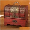 Jewelry Pouches Bags Jewelry Pouches Bags Traditional Wooden Box Oriental Style Vintage Treasure Chest With Der Rustic Decor Contai Dhcgz