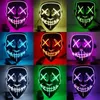 Glowing Face Mask Halloween Decorations Glow Cosplay Coser Masker PVC Material LED Lightning Women Men Costumes FY9585