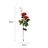 Solar Simulation Rose Flower Light IP65 Vattent￤t tr￤dg￥rdslandskapslampa Bollard Stick Lights