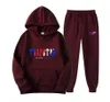 Trainingspak TRAPSTAR Merk Gedrukt Sportkleding Mannen vrouwen 22 kleuren winter Warm Twee Stukken Set Losse Hoodie Liefhebbers Sweatshirt Broek jogging