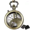 Zegarki kieszonkowe Gorben retro kwarc zegarek z łańcuchem naszyjnikiem kobiety chłodny zegar wisiorek klasyczny EW002
