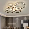 Lustres Led Lustre Lumières Pour Salon Salle D'étude Chambre Éclairage Intérieur 110-220V Noir Couleur Plafond Moderne