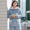 Femmes Sleep Lounge Pyjama Ensembles Femmes Hiver Chaud Épaississement Imprimer Mode Home Lounge Wear Vêtements De Nuit En Flanelle Femme Velours Belle Nuit Costumes Nouveau T221017