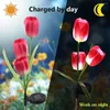 Lampes de piquet de pelouse de voie de jardin de tulipe de simulation de lumière solaire décor extérieur