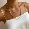 Chaînes 2022 collier à maillons en acier inoxydable pour femmes et hommes bijoux de mode trombone disponible en cadeau de couleur or