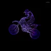 Night Lights 3D Riding Mountain Motorcycles LED Touch Illusion Lamp 7-color Change USB Table Lamps Home Office Decor Gift Light