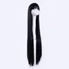 Anime hommes et femmes style ancien 100 cm de long cheveux raides femmes perruque noire