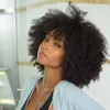 Blueless Afro Kinky Curly Human Hair Peruka dla kobiet Brazylijskie włosy gotowe do noszenia pełnej objętości Kinki Culr Brak koronkowe peruki z włosami dla dzieci 150% denisty 14 cali