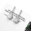 Boucles d'oreilles WEIMANJINGDIAN Arrivée Larme Cubique Zircone CZ Cristal Or Blanc Couleur Plaqué Post Pour Les Femmes