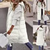 Women's Vests Fashion Sleeveless Jacket 3D Cutting Coldproof Versatile Long Type Hooded Warm Cotton Puffer Waistcoat