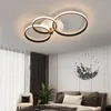 Lustres Led Lustre Lumières Pour Salon Salle D'étude Chambre Éclairage Intérieur 110-220V Noir Couleur Plafond Moderne