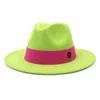 BERETS 2022秋の冬の男性女性Fedoras Felt Felt Hat Jazz Panama Outdoor Vintage Top Cowboy Party